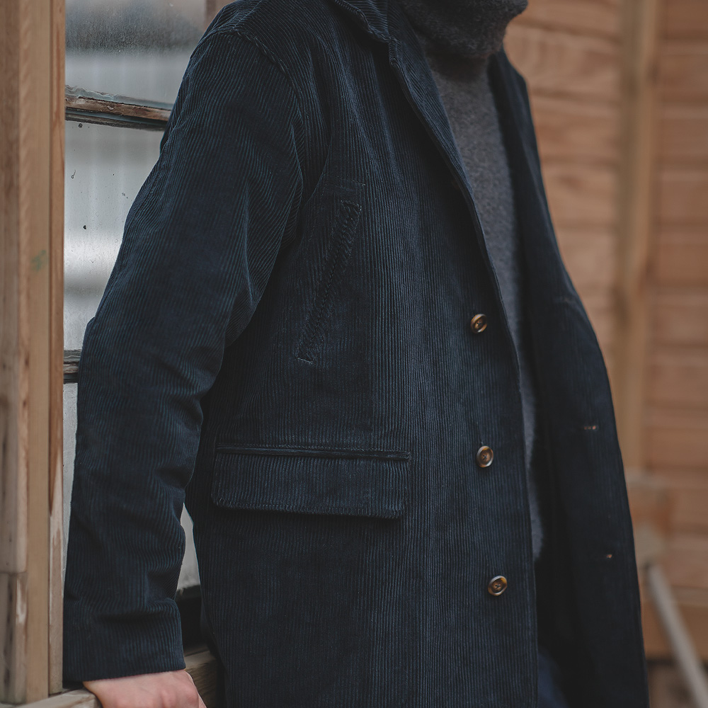 Corduroy Jacket Men - Maden осенне-зимняя винтажная ветровка, мужское черное