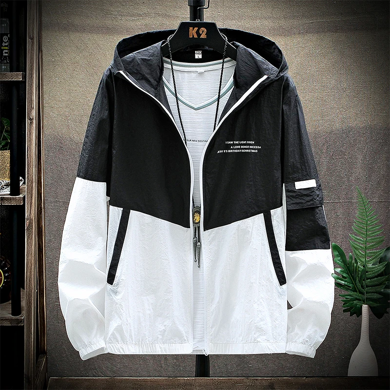 Corduroy Jacket Men - Мужская ветровка с капюшоном, в полоску