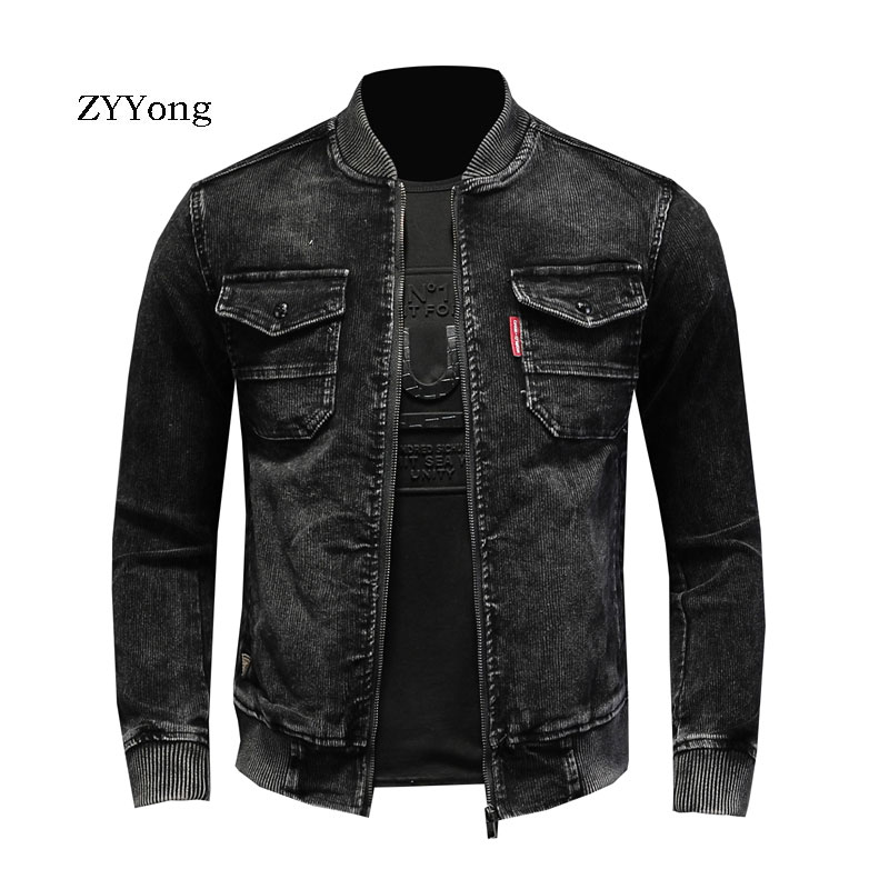 Corduroy Jacket Men - Куртка-бомбер мужская Вельветовая с воротником-стойкой, приталенная