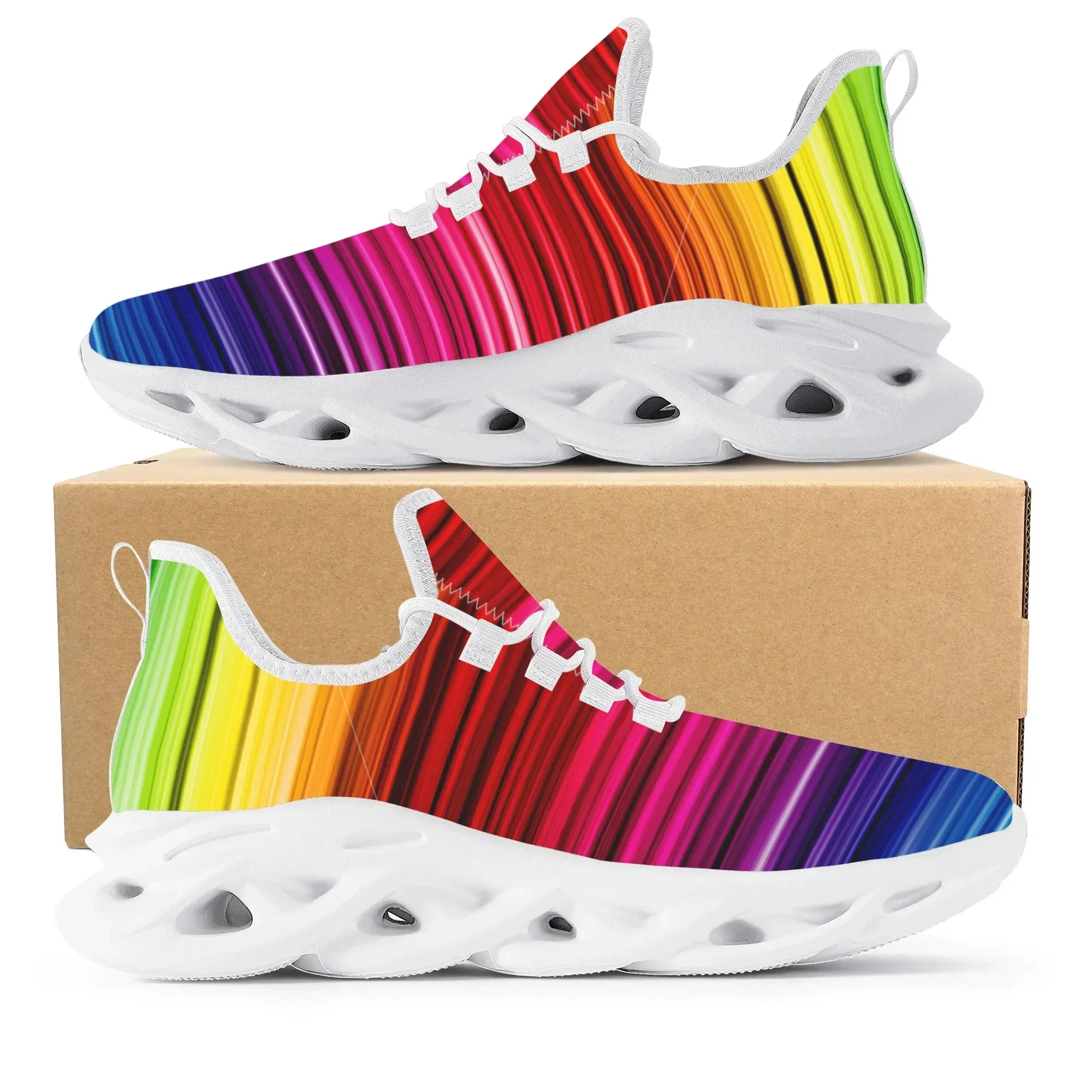 Men'S Fashion Running Shoes - Модные кроссовки с красочным радужным дизайном