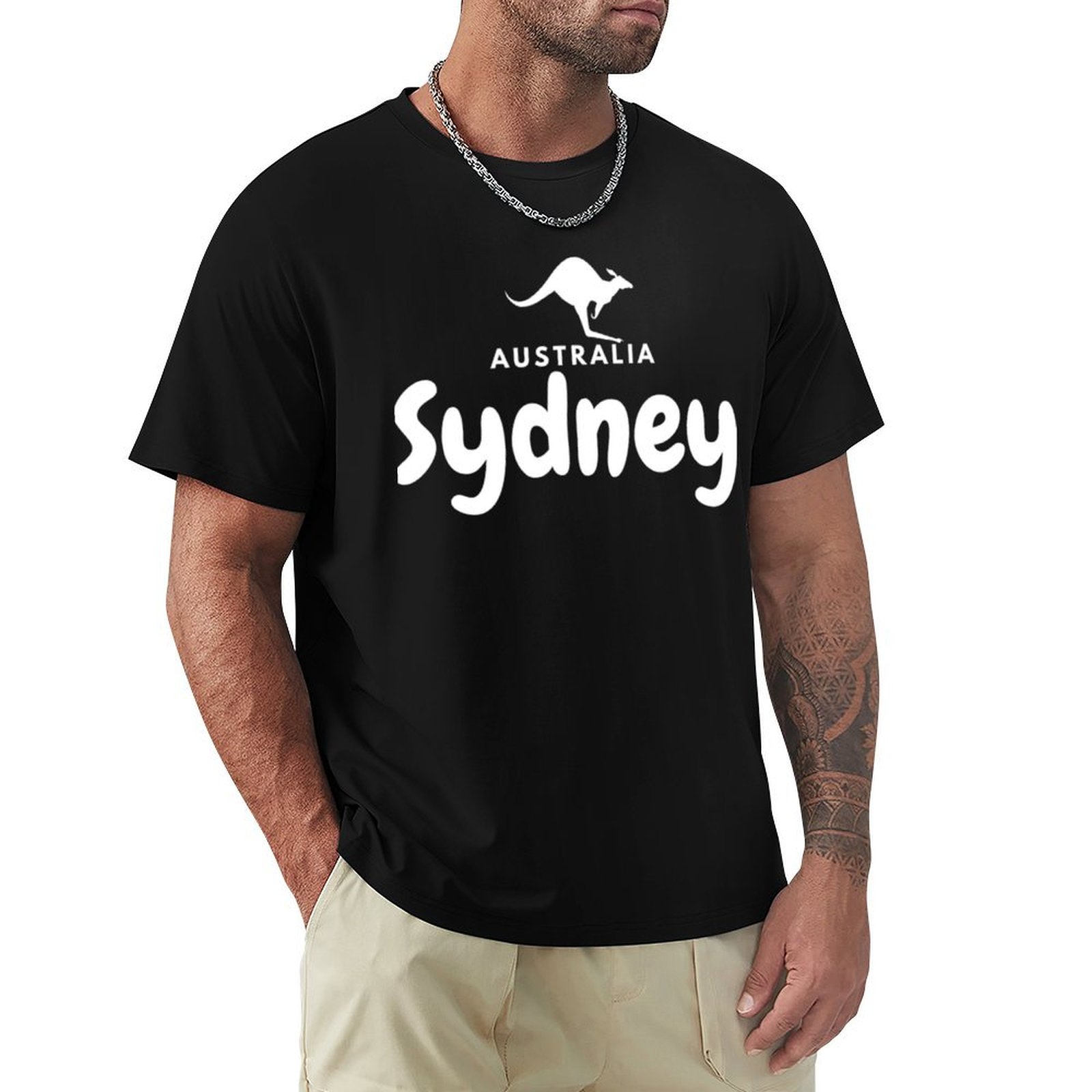 Men'S Fashion Sydney - Сидней, Австралия. Летняя модная повседневная футболка.